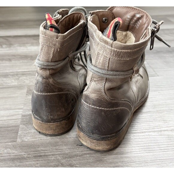 Testosterone Mens Gray Leather Combat Boots Size 11 Zip main image 6